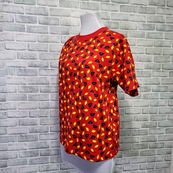Vintage 90s Casual Corner Size L Colorful Abstract Geo Pattern Crew Neck Tshirt‎ - Picture 3 of 6